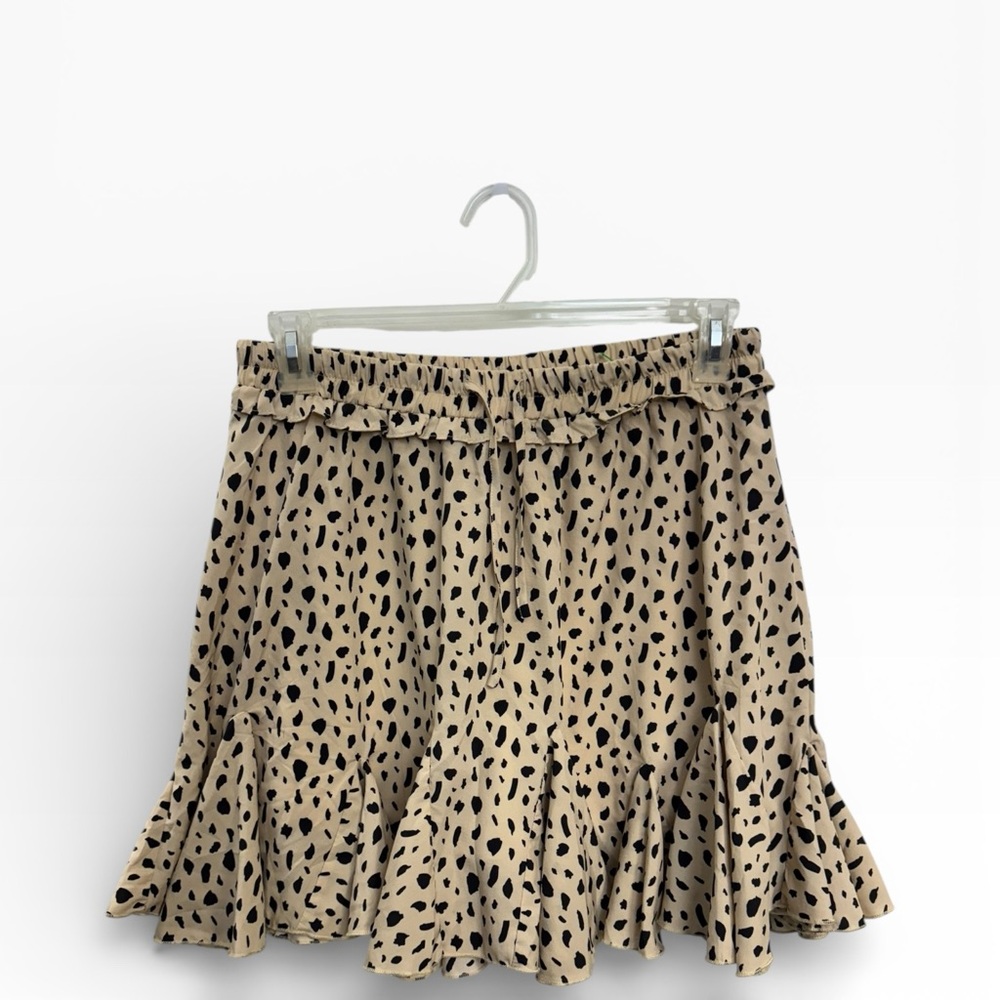 JODIFL Women’s Tan and Black A-Line Skirt Size L *616